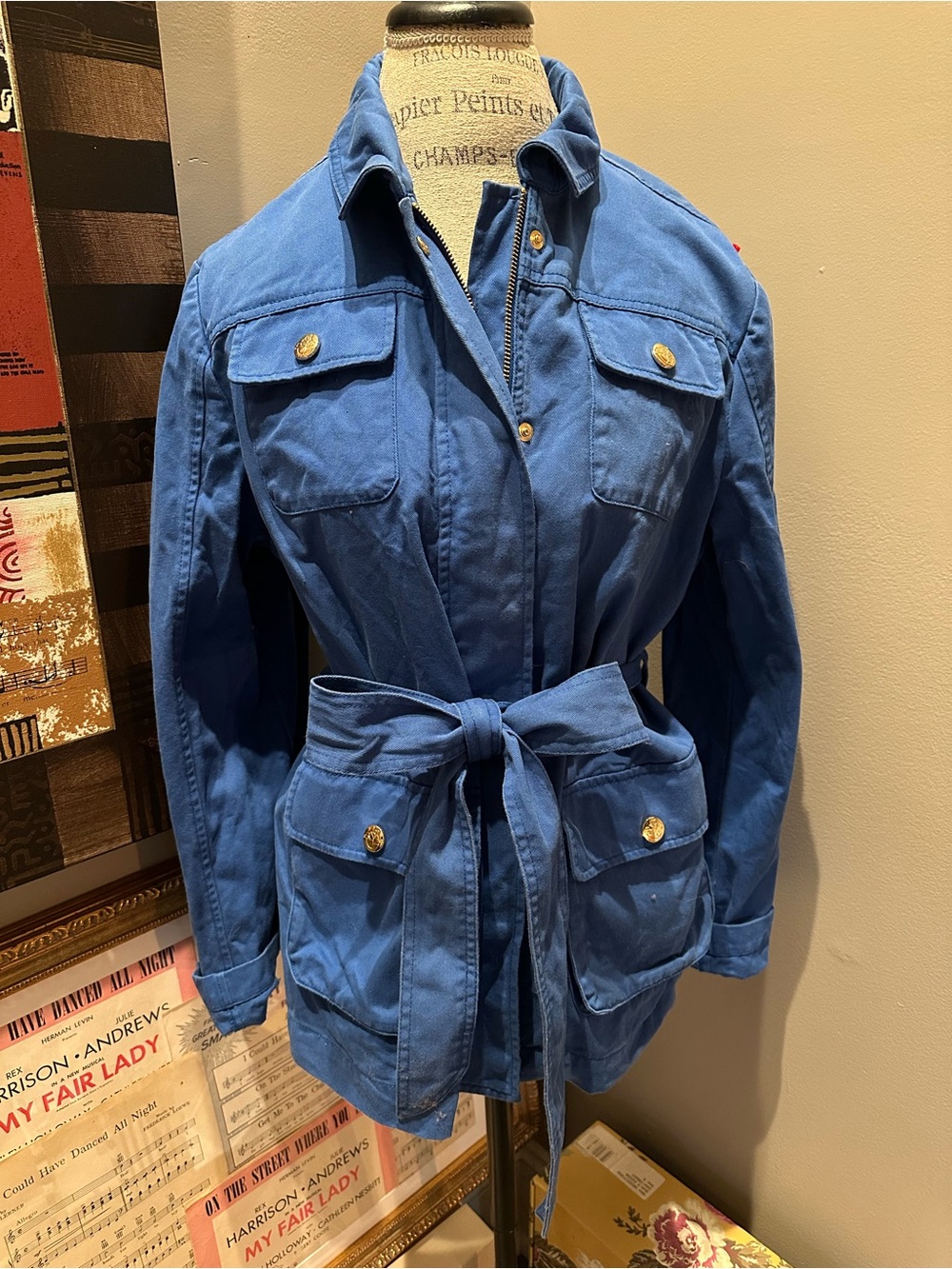Draper James Blue Tie-Waist Utility Jacket